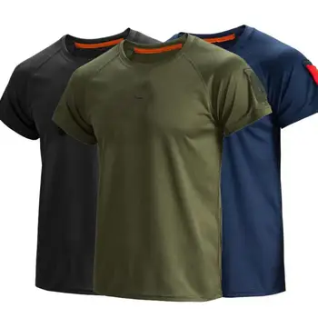 Мъжки тактическа дишаща тениска от полиестер в стил милитари, бързо съхнещи тениски, армията износостойкая тениска с къс ръкав, солдатская дишаща