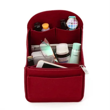 Нов Органайзер за грим, филцови чанта, подложка за интериора, пътна чанта, преносима чанта, козметични чанти, подходящи за различни женски раници