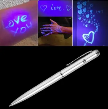 Нова забавна секретна писалка за писане с невидимо мастило 2 в 1 с ултравиолетовите лъчи