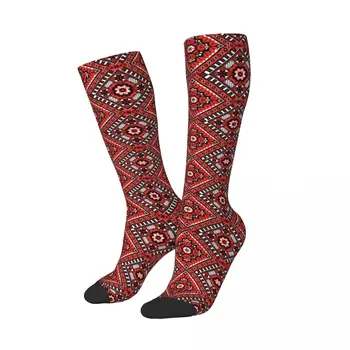 Новост, принт Украйна, Чорапи с украинската бродерии и орнаменти за момичета, дамски еластични спортни чорапи до бедрото, в стил бохо