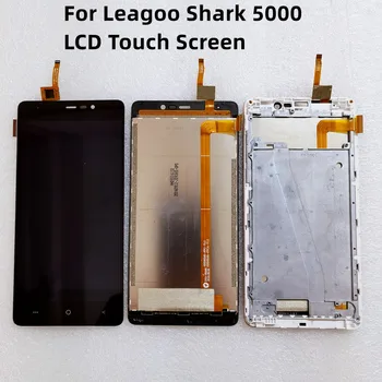 Оригиналът е за Leagoo Shark5000 LCD Сензорен дисплей дигитайзер, сензор за събиране на Shark 5000 Предния панел на дисплея стъклена пълен LCD дисплей