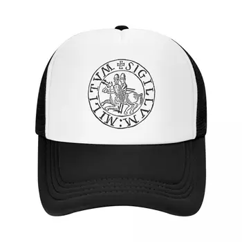 Персонални бейзболна шапка Knights Templar Seal за жени и мъже, регулируем Шапка шофьор на камион Christian Crusades на открито