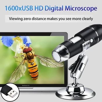 Преносим Електронен Дигитален микроскоп 1600X за WIN10/8/7/ Система XP MAC Лупа Сензорна Камера Преносими USB-микроскопи