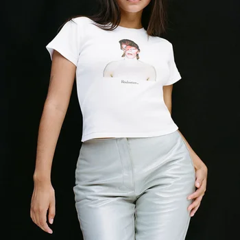Пролетно-летен цветен грим 23, мъжка еластична тъкан с цифрово принтом, женска тениска с къс ръкав