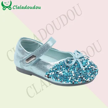 Размери 21-30, Висококачествени Първите Количка за малките момичета за рожден Ден, Меки обувки за деца с Блещукащите кристали, Пролетно обувки за деца от 1 до 6 години