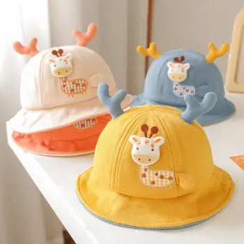 Сладки бебешки шапки-ведерки с анимационни герои за момичета и момчета, обикновен детски рибарски шапки, пролет-лято, детска солнцезащитная шапка за деца 10-24 м