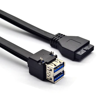 Съединители 19Pin/20Pin с Клъстер конектор за свързване на до Двойно предния панел USB 3.0 За Десктоп дънна платка Кабел е Кабел с Фиксирани Крака 30/50/80 см
