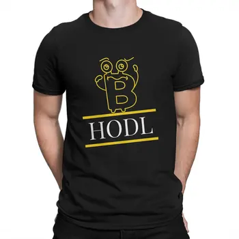 Тениска HODL за мъже, стилна тениска от полиестер с биткойнами и криптографией, удобна