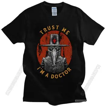 Хумор, Тениска Trust Me I ' m A Doctor, Мъжки Памучен Забавна Тениска в стил Харадзюку, Модни Тениски с Чумным д-р На Хелоуин, Популярни Върхове
