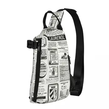 Чанти през рамо със стария газетным принтом, нагрудная чанта в стил ретро с букви, мъжка чанта с графичен дизайн, градинска дрехи, малки чанти