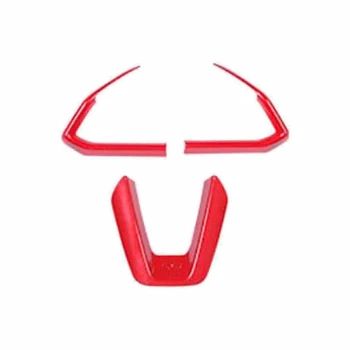 Червен ABS Вътрешна бутони на волана, рамка за Mazda 3 Mazda 6 CX-4 CX-5 CX-9 2016-2019 (3 броя)