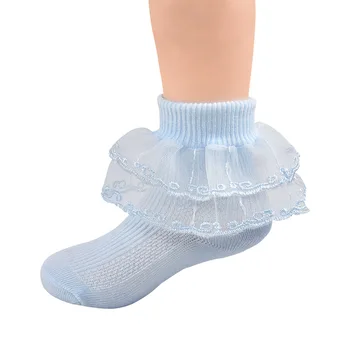 Чорапи за новородени бебета 0-24 месеца за момичета, дантелени памучни чорапи за малки момичета, чорапи с принцеса и лък за деца, Чорапи за малки момичета Пролет 2023