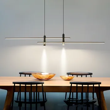 2023 маса за Хранене, led подвесная лампа, черно злато, изчистен дизайн за кухня, хол, полилей за домашен интериор, лампа за блясък