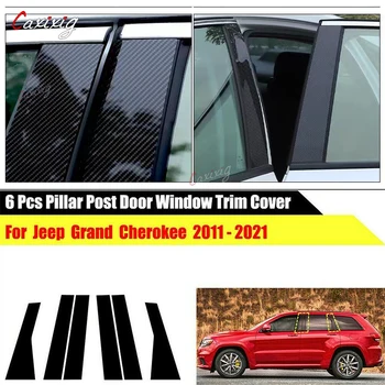Автомобилна стойка за Jeep Grand Cherokee 2011-2015 2016 2017 2018 2019 2020 2021 Гланцирани Етикети за Облицовки на врати и прозорци Цвят Пиано Черен Цвят