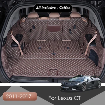 Обичай кожени постелки за багажник на автомобил Lexus CT 2011-2017 Стил B Задни подложка за багажника тава килим кал